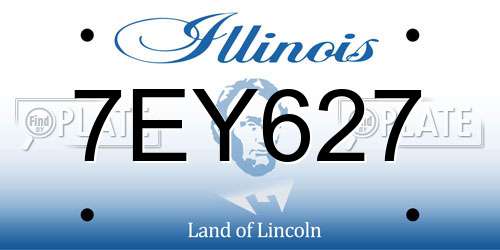 7EY627 Illinois License Plate