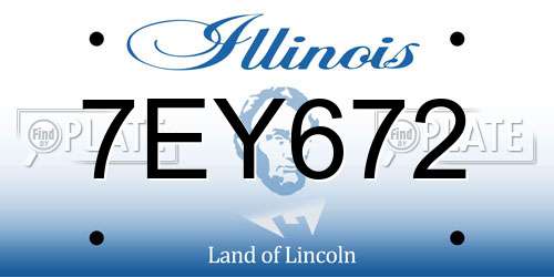 7EY672 Illinois License Plate
