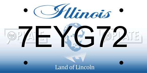 7EYG72 Illinois License Plate