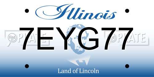 7EYG77 Illinois License Plate