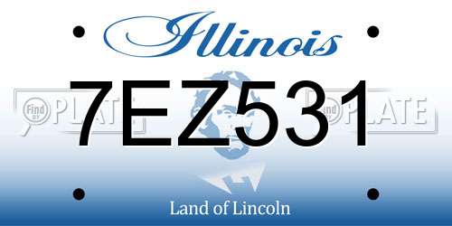 7EZ531 Illinois License Plate