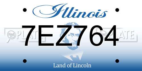 7EZ764 Illinois License Plate