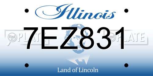 7EZ831 Illinois License Plate