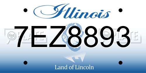 7EZ8893 Illinois License Plate