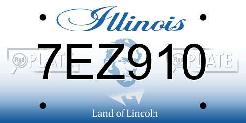 7EZ910 Illinois License Plate