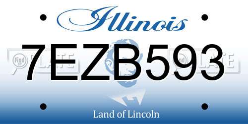 7EZB593 Illinois License Plate