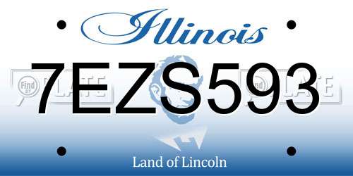 7EZS593 Illinois License Plate