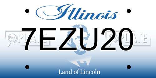 7EZU20 Illinois License Plate