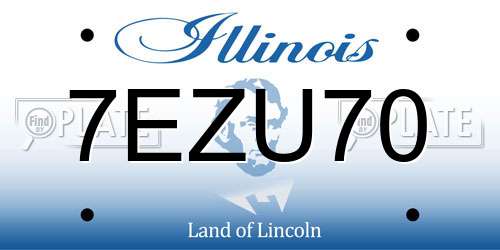 7EZU70 Illinois License Plate