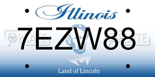 7EZW88 Illinois License Plate