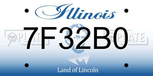 7F32B0 Illinois License Plate
