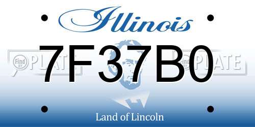 7F37B0 Illinois License Plate