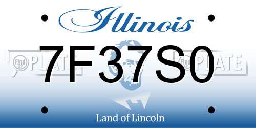7F37S0 Illinois License Plate