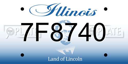 7F8740 Illinois License Plate