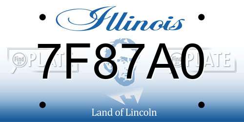 7F87A0 Illinois License Plate