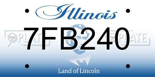 7FB240 Illinois License Plate