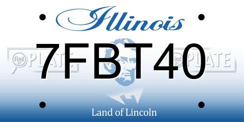 7FBT40 Illinois License Plate