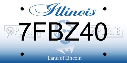 7FBZ40 Illinois License Plate