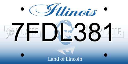 7FDL381 Illinois License Plate