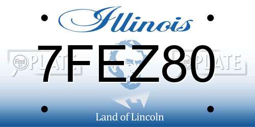 7FEZ80 Illinois License Plate
