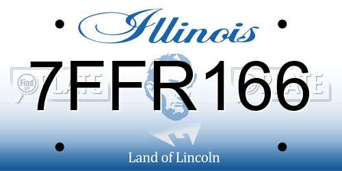 7FFR166 Illinois License Plate
