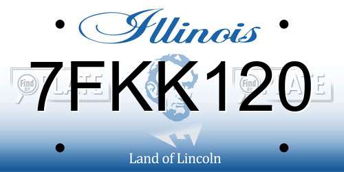 7FKK120 Illinois License Plate