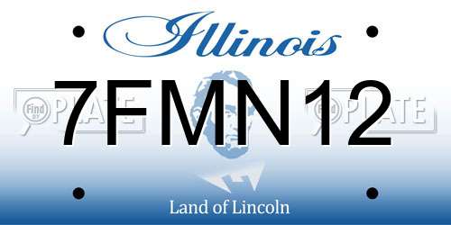 7FMN12 Illinois License Plate