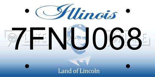 7FNU068 Illinois License Plate