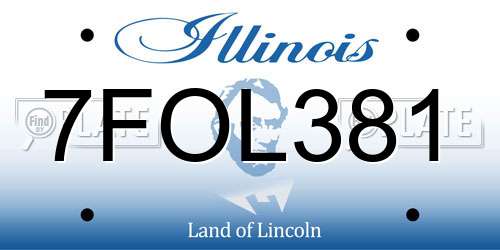 7FOL381 Illinois License Plate