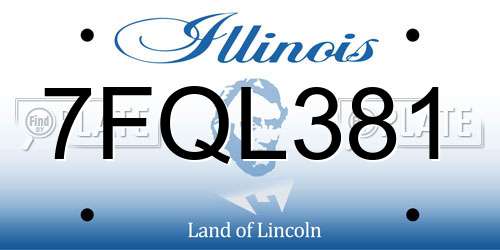 7FQL381 Illinois License Plate
