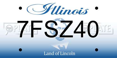 7FSZ40 Illinois License Plate