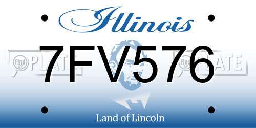 7FV576 Illinois License Plate