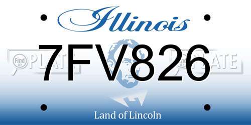 7FV826 Illinois License Plate