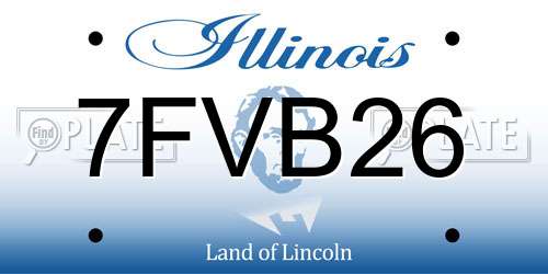 7FVB26 Illinois License Plate