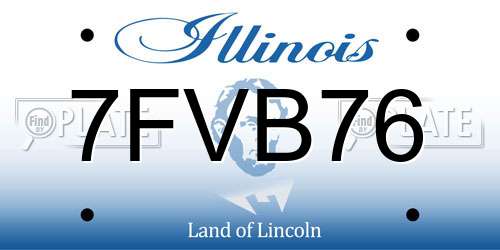 7FVB76 Illinois License Plate