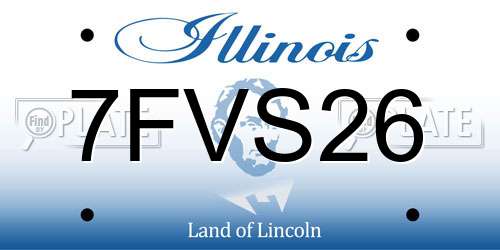 7FVS26 Illinois License Plate