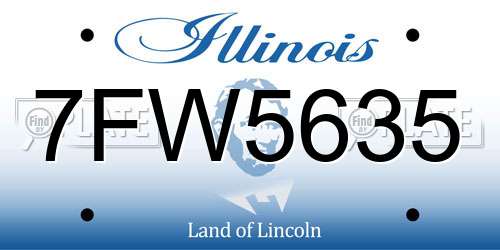 7FW5635 Illinois License Plate