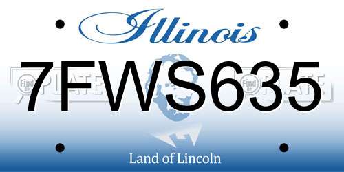 7FWS635 Illinois License Plate