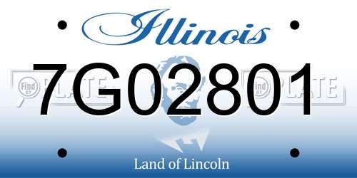 7G02801 Illinois License Plate