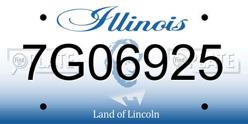 7G06925 Illinois License Plate