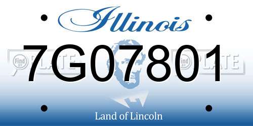 7G07801 Illinois License Plate