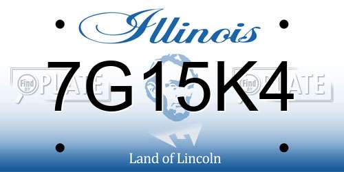 7G15K4 Illinois License Plate