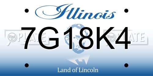 7G18K4 Illinois License Plate