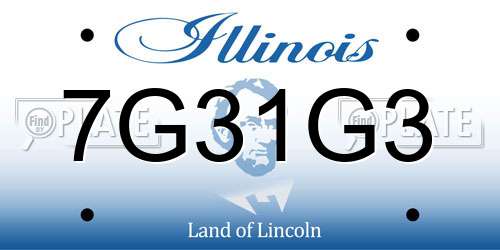 7G31G3 Illinois License Plate