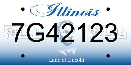 7G42123 Illinois License Plate