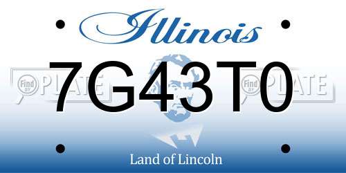 7G43T0 Illinois License Plate
