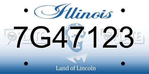 7G47123 Illinois License Plate