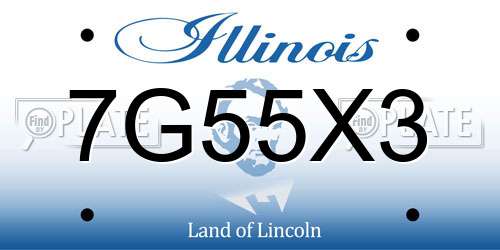 7G55X3 Illinois License Plate
