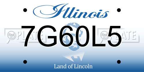 7G60L5 Illinois License Plate