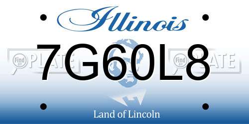 7G60L8 Illinois License Plate